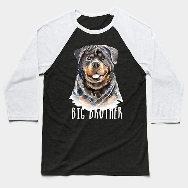 Funny dog Big brother Baseball T-Shirt by white.ink